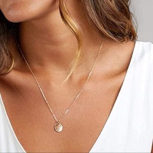 14K Gold Necklace Coin Chain Necklace